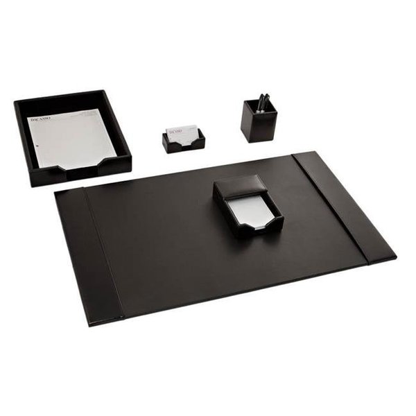 Dacasso Dacasso D1402 Black Bonded Leather 5-Piece Desk Set D1402